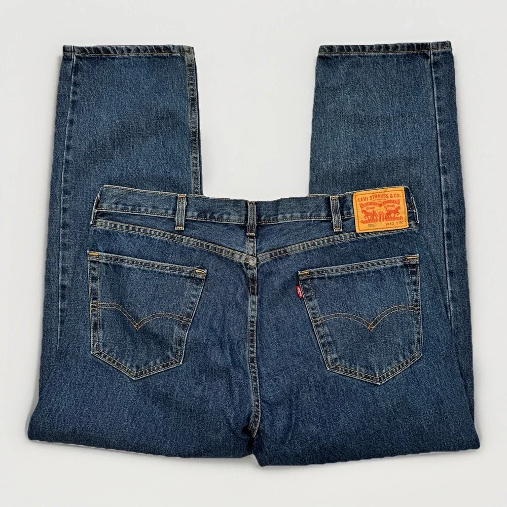 Levi's 505 Straight Fit Blue Jeans Men's Size 40x30 Classic Denim Cotton